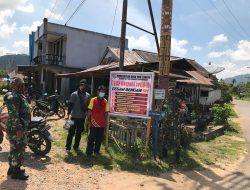 Pasang Spanduk, Upaya Koramil Toho Himbau Masyarakat Patuhi Protokol Kesehatan