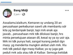 Tak Mau Bantu Korban Banjir, Sutarmidji Usir 20 Perwakilan Perusahaan Sawit