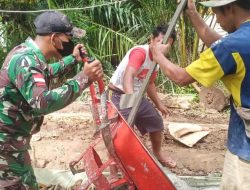Manunggal Bersama Rakyat, Satgas Pamtas Yonif Mekanis 643/Wns Karya Bhakti Bangun Jalan Desa di Perbatasan