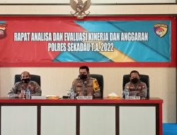 Polres Sekadau Gelar Anev Penyerapan Anggaran Bulan Maret 2022