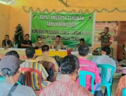 Babinsa Koramil Menyuke Hadiri Acara RAT Koperasi Desa Binaan