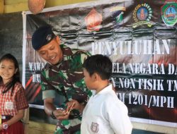 Satgas TMMD ke-113, Tanamkan Rasa Cinta Tanah Air Terhadap Siswa SDN 26 Desa Tengon