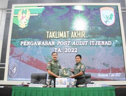 Pangdam XII/Tpr Terima Taklimat Akhir Tim Wasrik Post Audit Itjenad TA 2022