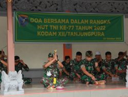 Peringati HUT ke-77 TNI, Kodam XII/Tpr Gelar Doa Bersama