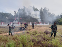 Jelang Giat Merah Putih Tapal Batas, Satgas Pamtas Yonif 645/Gty Laksanakan Karya Bakti Pembersihan