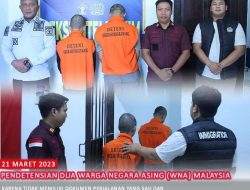 Kantor Imigrasi Kelas II TPI Singkawang Lakukan Pendetensian Kepada 2 WNA Asal Malaysia