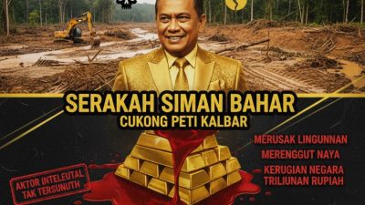 Mengungkap ulah SIMAN BAHAR, cukong PETI di Kalbar. Aktivitas tambang emas ilegal ini merusak lingkungan, merenggut nyawa, dan menyebabkan kerugian negara triliunan rupiah. Meski operasi digelar, pemberantasan dinilai tak menyentuh aktor intelektualnya.
