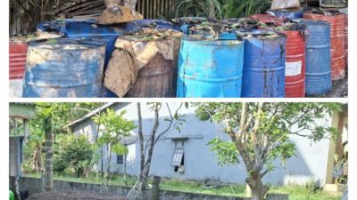 Lokasi penampungan CPO dan kernel ilegal dekat pabrik kelapa sawit salah satu perusahaan di Kabupaten Sanggau Kalimantan Barat.