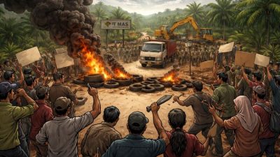 Konflik agraria di Kalimantan Barat memanas. Keluarga korban caplok lahan sawit oleh PT Mitra Andalan Sejahtera (PT MAS) sejak 2012 menggelar aksi protes keras, menutup jalan koridor perusahaan. Mediasi gagal, ultimatum pun dilayangkan lahan 182 hektare harus dikembalikan atau dibayar lunas. Simak kronologi dan sindiran tajam di balik kebuntuan negosiasi ini.