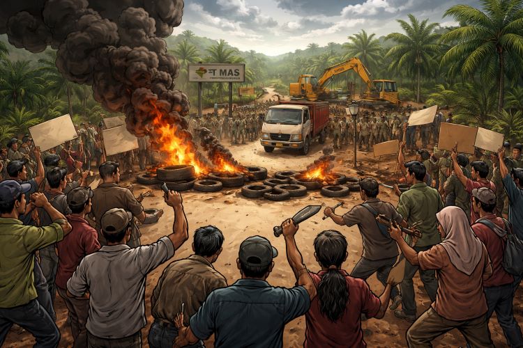 Konflik agraria di Kalimantan Barat memanas. Keluarga korban caplok lahan sawit oleh PT Mitra Andalan Sejahtera (PT MAS) sejak 2012 menggelar aksi protes keras, menutup jalan koridor perusahaan. Mediasi gagal, ultimatum pun dilayangkan lahan 182 hektare harus dikembalikan atau dibayar lunas. Simak kronologi dan sindiran tajam di balik kebuntuan negosiasi ini.