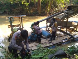 4 Set Peralatan PETI di Sungai Boyan Kembali Ditertibkan Polsek Meliau