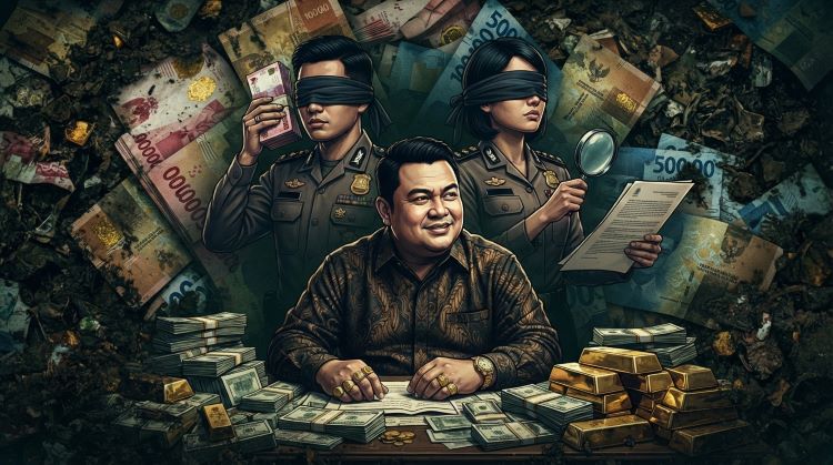 Nasir sogok APH, emas ilegal berkah, hukum jadi candaan