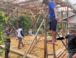Pemasangan Tiang RTLH Rampung, Satgas TMMD Reguler Ke-130 Terus Pacu Pembangunan Rumah Layak Huni