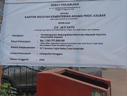 KASUS Gedung Balai Nikah KUA Kapuas Sanggau Rp1,3 M Hancur Lebur, Pengawas Lingau
